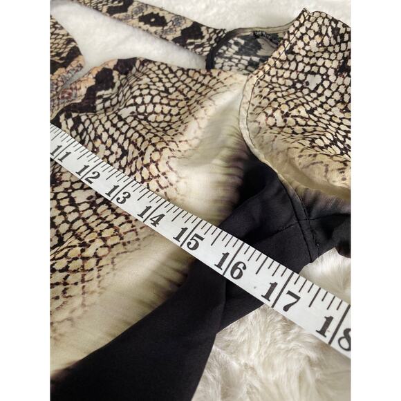 Artelier Nicole Miller 100% Silk 'Anaconda' Snakeskin V-Neck Blouse Sz P - Picture 4 of 12